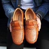 Men's Loafers & Slip-Ons Driving British Casual Leather Crocodile Pattern